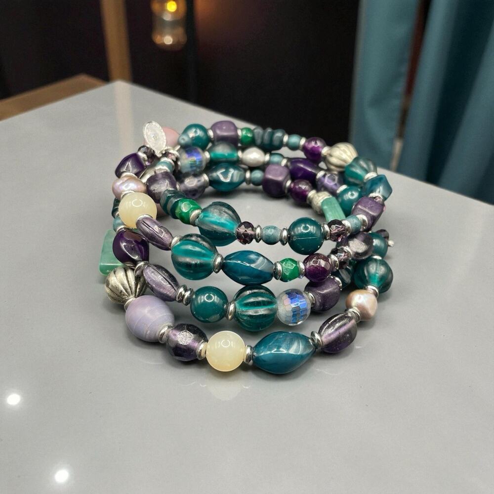 Chicos Blue And Purple Wrap Bracelet